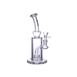 8.7" Clover Glass Bent Neck Showerhead Perc Water Pipe - [WPE-401]